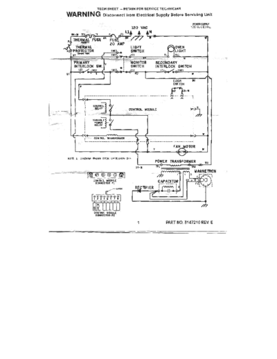 Whirlpool MW8550XS Troubleshooting diagrams for Whirlpool microwave MW8550XS that was included inside microwave case. This is the manual provided by Whirlpool for technician that is printed on a piece of Tyvek.